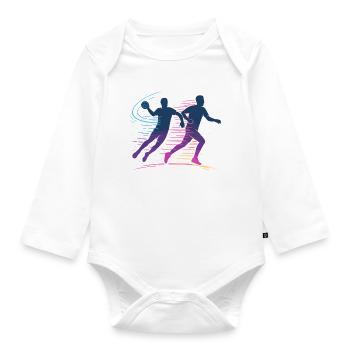 Handball Neon Player, Fast Attack, Team - Organic Longsleeve Baby Bodysuit - white - Front