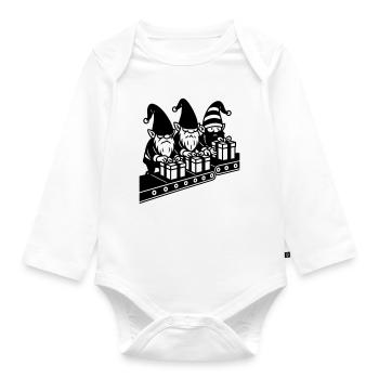 wicht fließband geschenke fabrik - Baby Bio-Langarm-Body - Weiß - Vorne