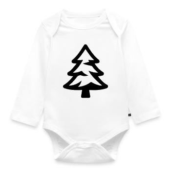 Conifer Symbol Forest Fir - Organic Longsleeve Baby Bodysuit - white - Front