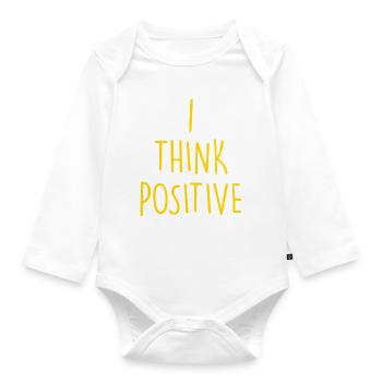 i think positive - Organic Longsleeve Baby Bodysuit - white - Front