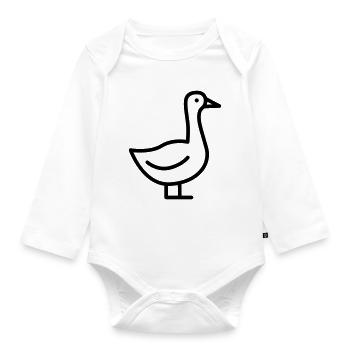 Gans - Baby Bio-Langarm-Body - Weiß - Vorne