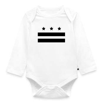 Washington-Flagge - Baby Bio-Langarm-Body - Weiß - Vorne
