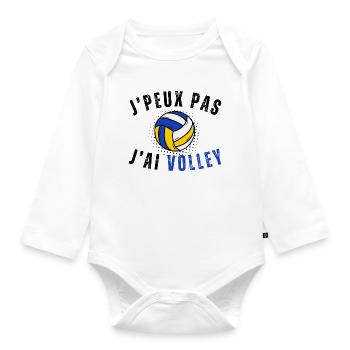 Ich kann nicht, ich habe Volley-Humor-Geschenk - Baby Bio-Langarm-Body - Weiß - Vorne