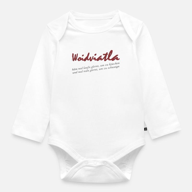 Logo d’écriture Woidviatla - Body Bébé bio manches longues - blanc