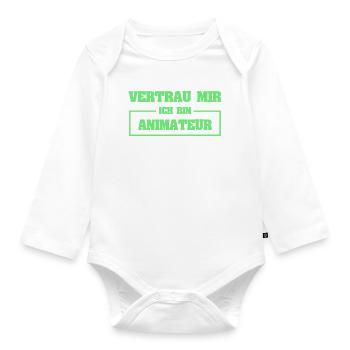 Gift for entertainer - Organic Longsleeve Baby Bodysuit - white - Front
