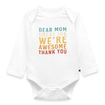 Single Mom Mom Single Mom Single - Organic Longsleeve Baby Bodysuit - white - Front