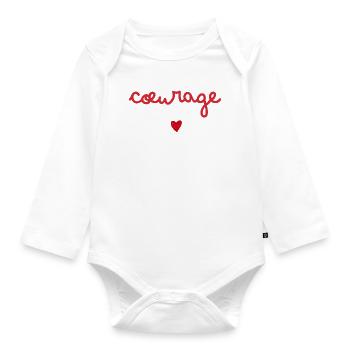 Courage gift idea - Organic Longsleeve Baby Bodysuit - white - Front