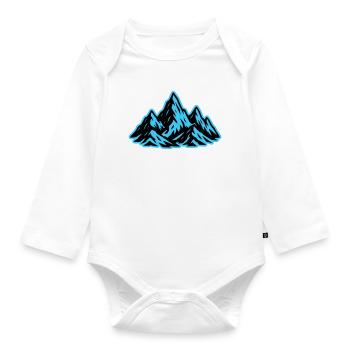 Mountains Summit Icon - Organic Longsleeve Baby Bodysuit - white - Front