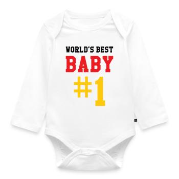 Best Baby - Birth - Child - Organic Longsleeve Baby Bodysuit - white - Front