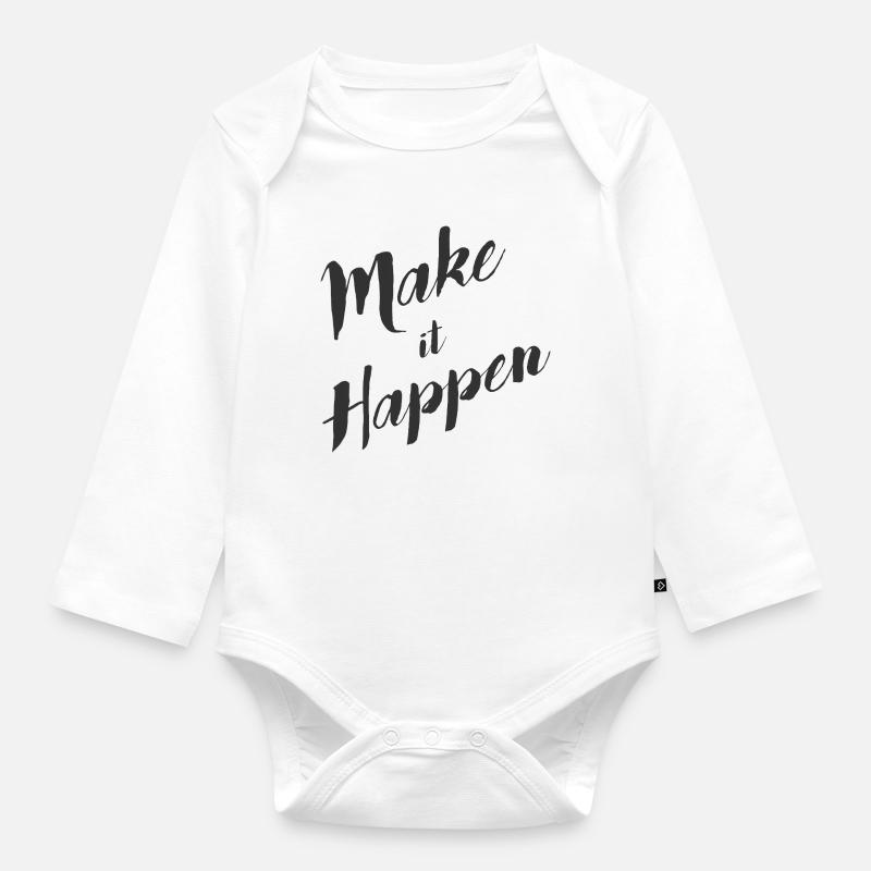 make_it_happen - Body Bébé bio manches longues - blanc