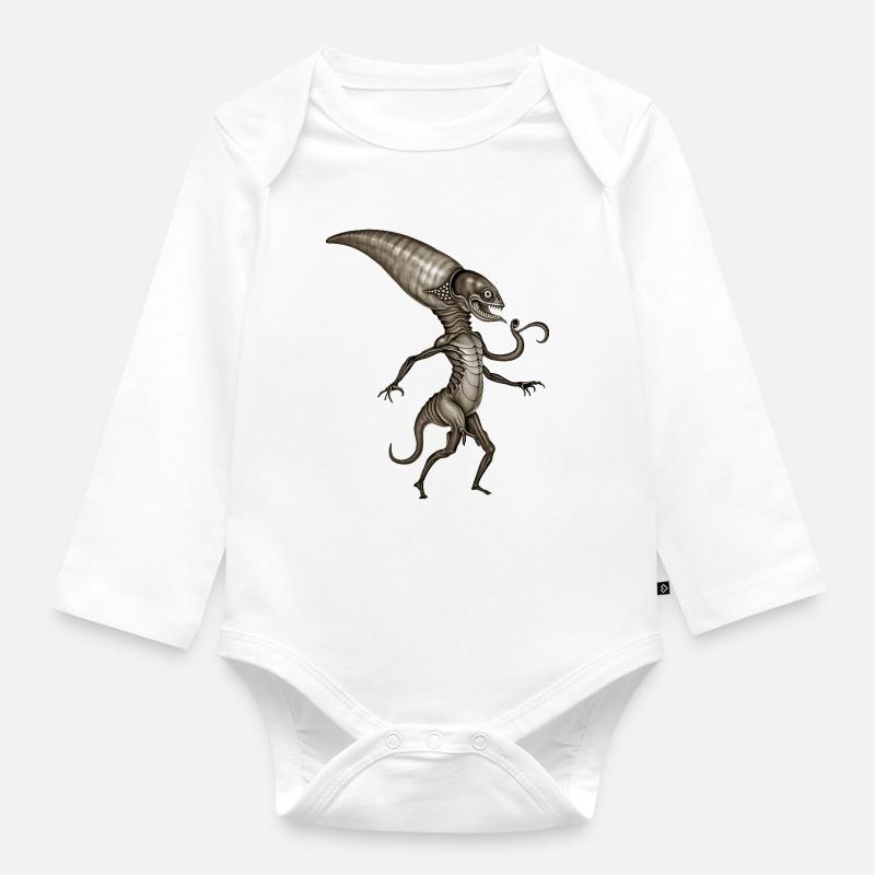 BUG #8 – dunkle Hölle - Baby Bio-Langarm-Body - Weiß