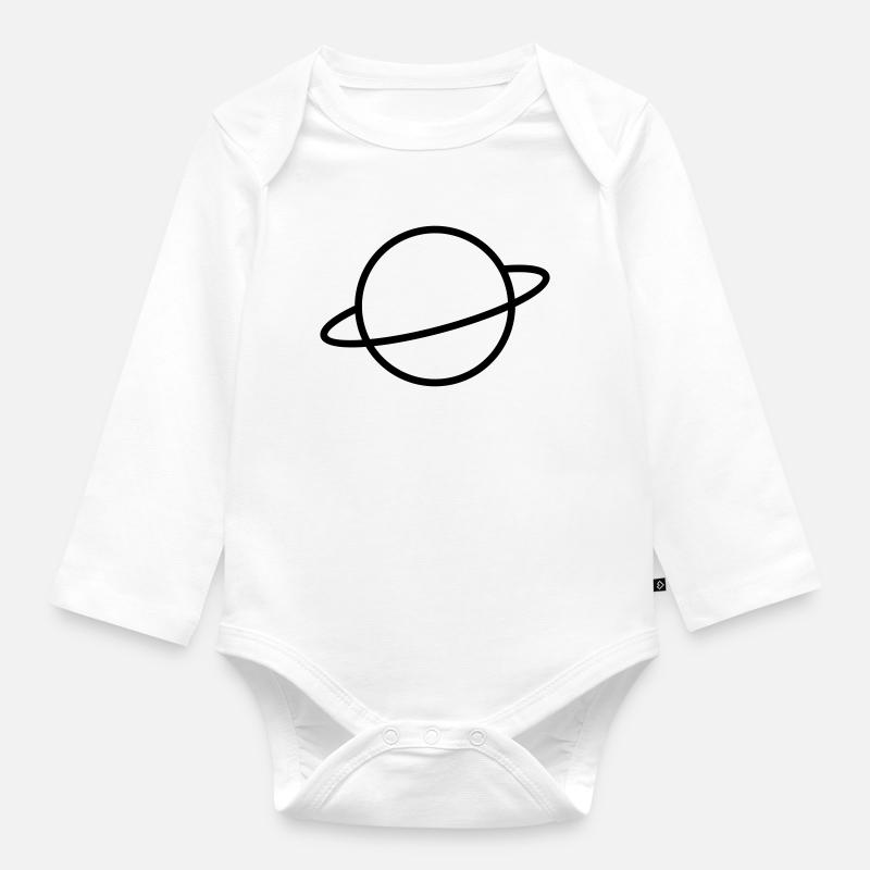 Planet - Baby Bio-Langarm-Body - Weiß