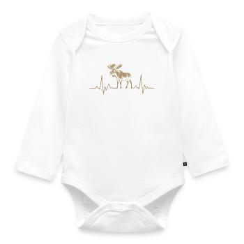 Mosses Heartbeat Silhouette - Organic Longsleeve Baby Bodysuit - white - Front