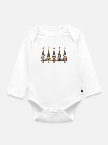 Afrika-Weihnachtsbaum - Baby Bio-Langarm-Body - Weiß