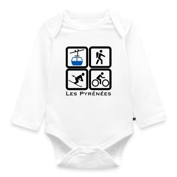 The Pyrenees - Organic Longsleeve Baby Bodysuit - white - Front