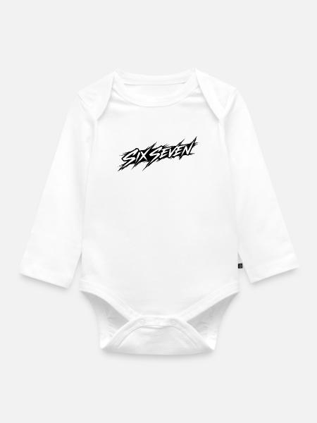 Six seven meme - Baby Bio-Langarm-Body - Weiß