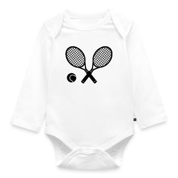 Tennis racket - Organic Longsleeve Baby Bodysuit - white - Front