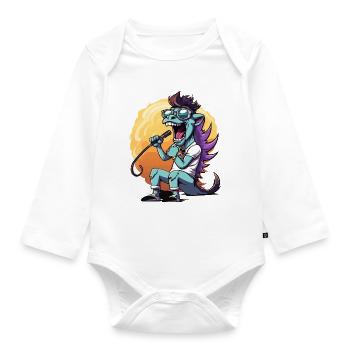 Sun Stage Kite with Micro - Organic Longsleeve Baby Bodysuit - white - Front