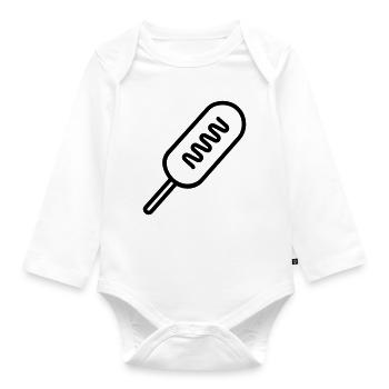 corn dog - Organic Longsleeve Baby Bodysuit - white - Front