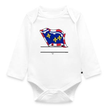 Centre-Val de Loire Writing space - Organic Longsleeve Baby Bodysuit - white - Front