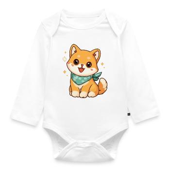 Katzenfreund mit Bandana - Baby Bio-Langarm-Body - Weiß - Vorne