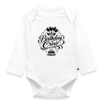 Birthday Crew Celebration - Organic Longsleeve Baby Bodysuit - white - Front