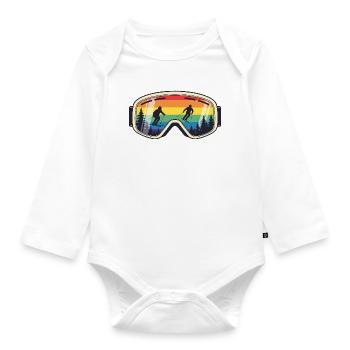 Skibrillenbogen Ciel Mountain - Baby Bio-Langarm-Body - Weiß - Vorne