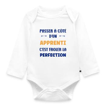 Missing out on an apprentice — perfection - Organic Longsleeve Baby Bodysuit - white - Front