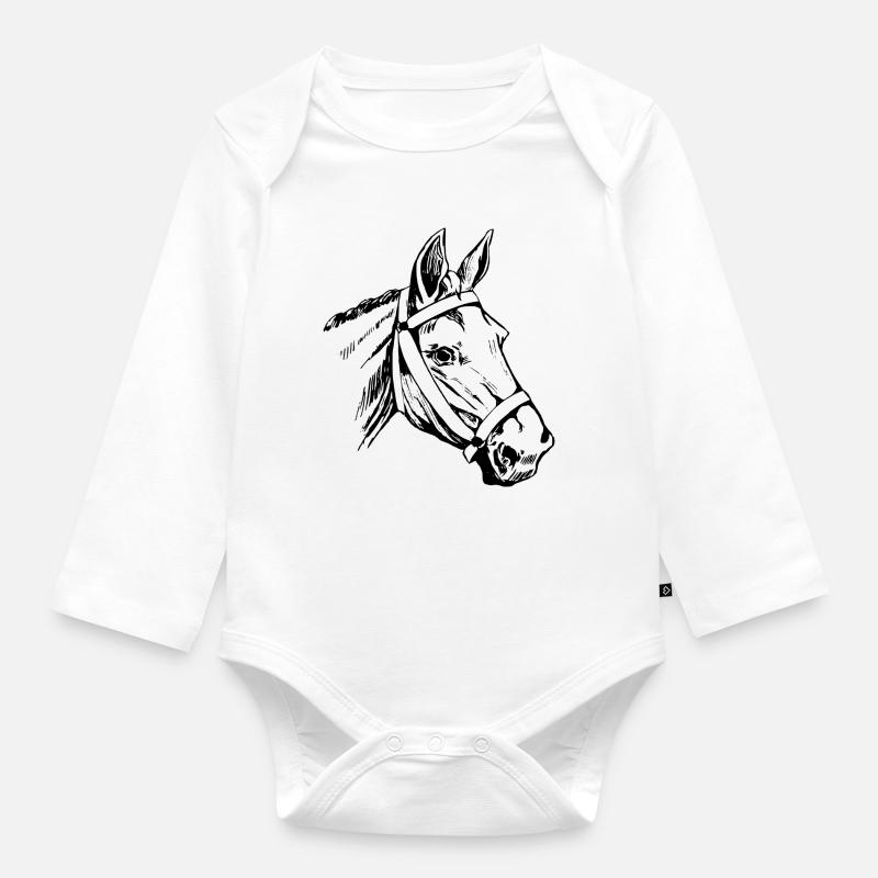 Tête d’animal - Body Bébé bio manches longues - blanc