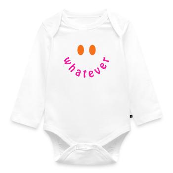 Whatever Smile - Lustiges Y2K Statement Design - Baby Bio-Langarm-Body - Weiß - Vorne