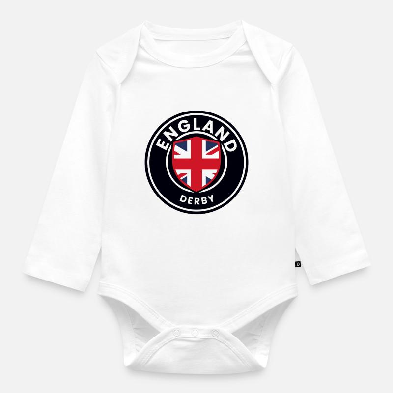 Emblème du Derby d’Angleterre - Body Bébé bio manches longues - blanc