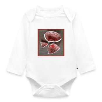 zerbrochene Schale Musterung  - Baby Bio-Langarm-Body - Weiß - Vorne