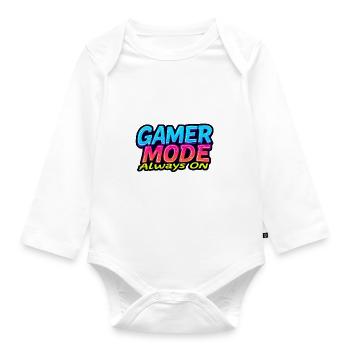 Gamer-Modus immer an - Baby Bio-Langarm-Body - Weiß - Vorne