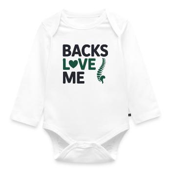 Chiropractor Bend Crack Sigh Of Relief Profession - Organic Longsleeve Baby Bodysuit - white - Front