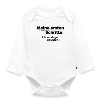 My first steps - Organic Longsleeve Baby Bodysuit - white - Front
