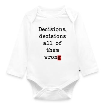 Wrong Decisions Club - Organic Longsleeve Baby Bodysuit - white - Front