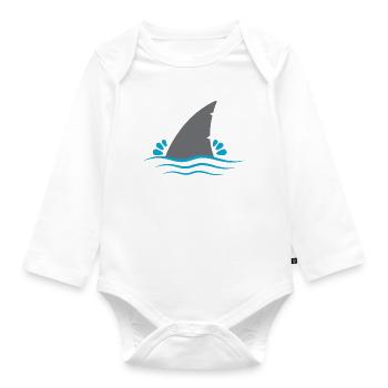 Shark fin - Organic Longsleeve Baby Bodysuit - white - Front