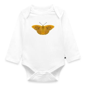 Butterflies: The Emperor's Mantle - Organic Longsleeve Baby Bodysuit - white - Front
