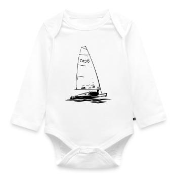 RS aero sailing dinghy sailboat regatta sailing sport - Organic Longsleeve Baby Bodysuit - white - Front