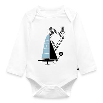 Modern Sailing Yacht Regatta Course Sailboat Yacht - Organic Longsleeve Baby Bodysuit - white - Front