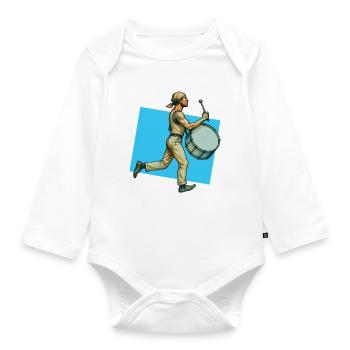 DRUMMER #1 - sound & vision - Organic Longsleeve Baby Bodysuit - white - Front
