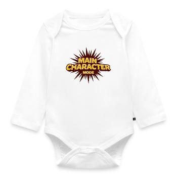 Main Character Mode – Starkes Statement - Baby Bio-Langarm-Body - Weiß - Vorne