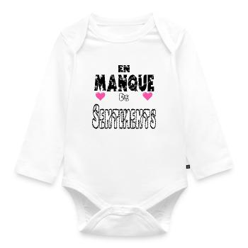 En Manque de Sentiments - Body Bébé bio manches longues - blanc - Devant