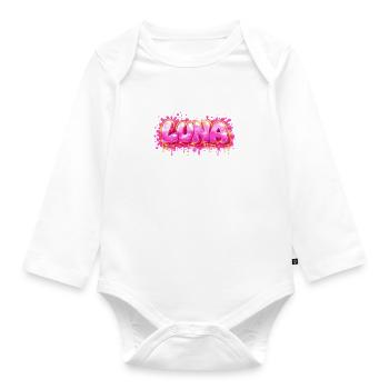 LUNA GRAFFITI NAME FOR PERFECT GIFT PRINTABLE - Organic Longsleeve Baby Bodysuit - white - Front