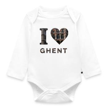 J’adore Gand – Design architectural gothique - Body Bébé bio manches longues - blanc - Devant