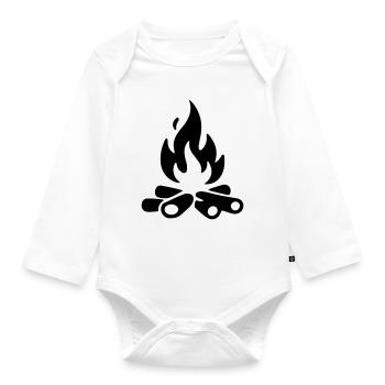 Campfire Firewood - Organic Longsleeve Baby Bodysuit - white - Front