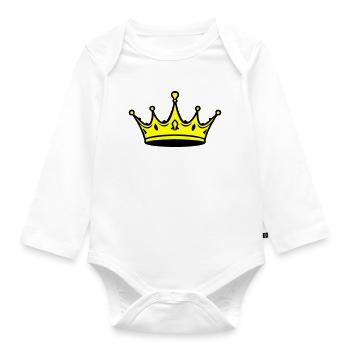 Crown Royal King - Organic Longsleeve Baby Bodysuit - white - Front
