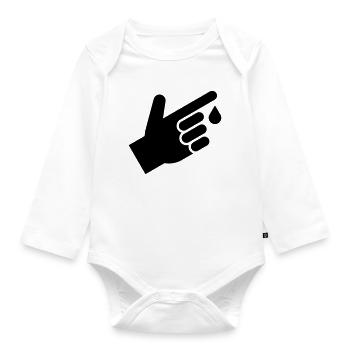Blood test, blood drops - Organic Longsleeve Baby Bodysuit - white - Front