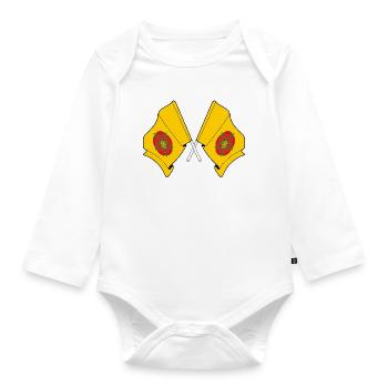 Crossed Flags Lancashire - Organic Longsleeve Baby Bodysuit - white - Front