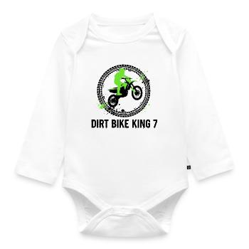 7e anniversaire de Dirt Bike King - Body Bébé bio manches longues - blanc - Devant